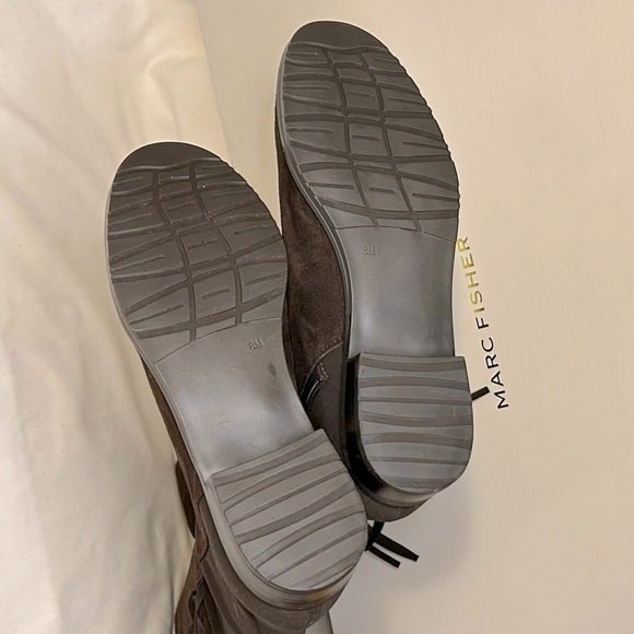 MARC FISHER MYNDEE DARK BROWN SUEDE OVER THE KNEE BOOTS w/FRINGE, 8M, NWT IN BOX - Picture 9 of 10